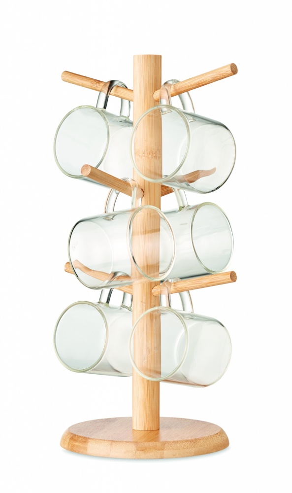 Logo trade promotional merchandise image of: Bamboo cup set holder