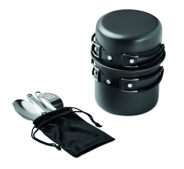Logo trade promotional merchandise photo of: 2 camping pots with cutlery