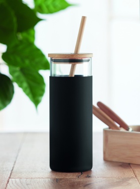 Logotrade promotional giveaways photo of: Glass tumbler 450ml bamboo lid