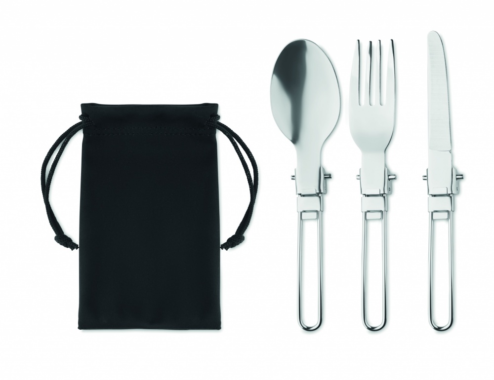 Logo trade promotional item photo of: 3-piece camping cutlery set