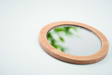 Logo trade promotional items image of: Bamboo make-up mirror