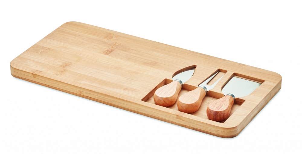 Logotrade corporate gift picture of: Bamboo Cheese board set Leipzig