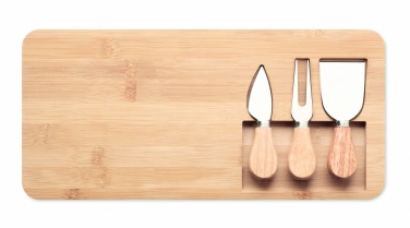 Logo trade promotional product photo of: Bamboo Cheese board set Leipzig