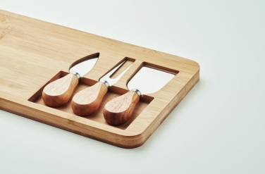 Logo trade corporate gift photo of: Bamboo Cheese board set Leipzig
