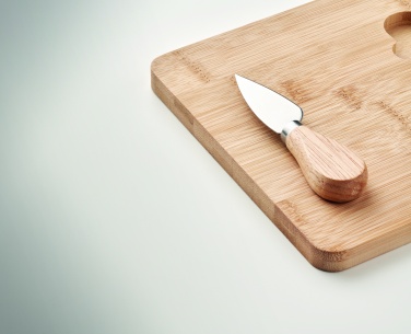 Logo trade advertising product photo of: Cheese board set in bamboo Bremen