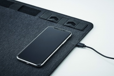 Logo trade promotional giveaways picture of: RPET mouse mat charger 15W