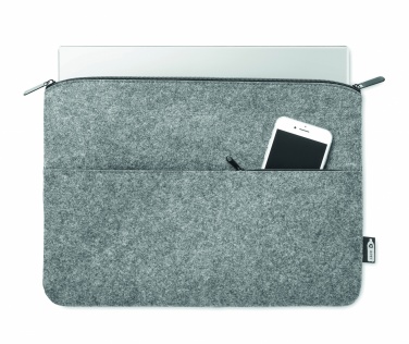 Logo trade promotional giveaways image of: RPET felt zipped laptop bag