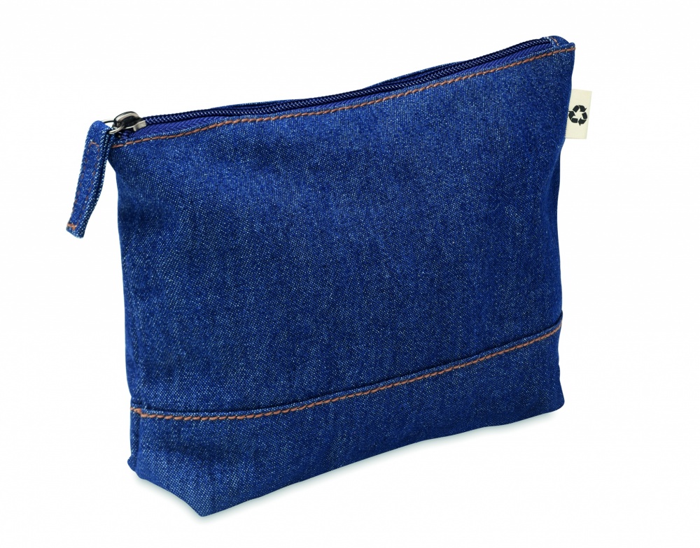 Logo trade promotional merchandise photo of: Recycled denim cosmetic pouch