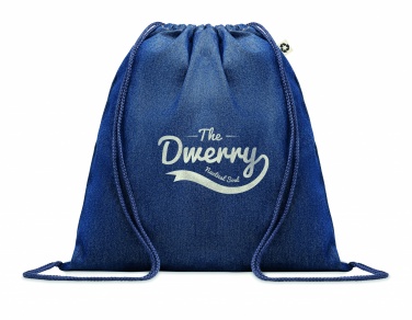 Logo trade promotional giveaways picture of: Recycled denim drawstring bag