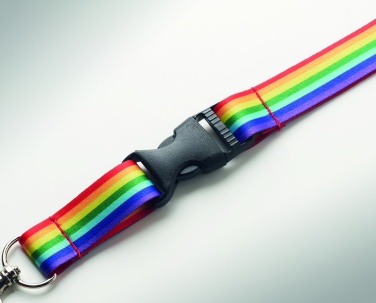 Logo trade promotional item photo of: Rainbow RPET lanyard
