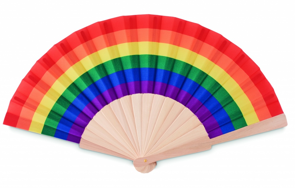 Logotrade promotional gift picture of: Rainbow wooden hand fan