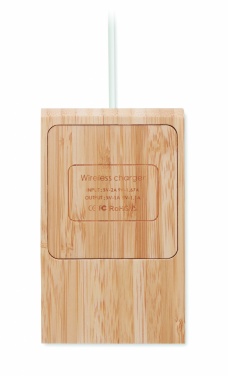 Logotrade corporate gift picture of: Bamboo wireless charger  10W ODOS