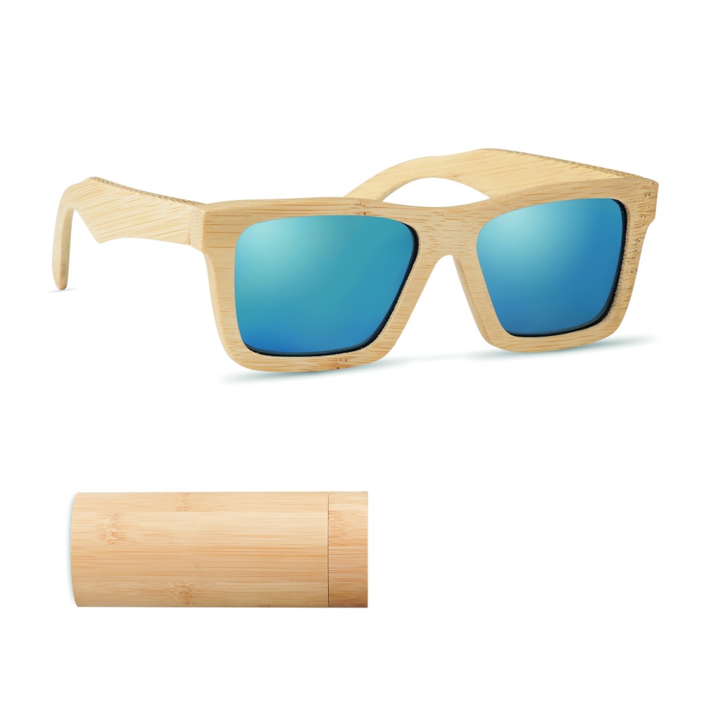 Logo trade promotional items picture of: Sunglasses and case in bamboo KEILA