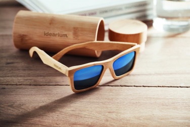 Logotrade promotional item image of: Sunglasses and case in bamboo KEILA
