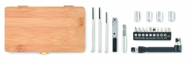 Logo trade promotional gifts picture of: 21 pcs tool set in bamboo case