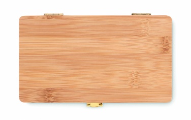 Logo trade business gifts image of: 21 pcs tool set in bamboo case