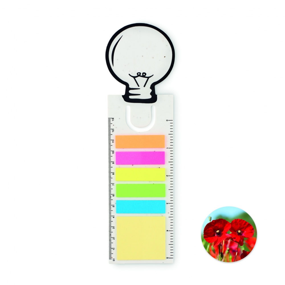 Logo trade promotional item photo of: Seed paper bookmark w/memo pad