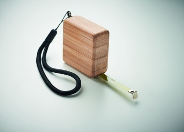 Logo trade advertising products image of: Measuring tape in bamboo 1m