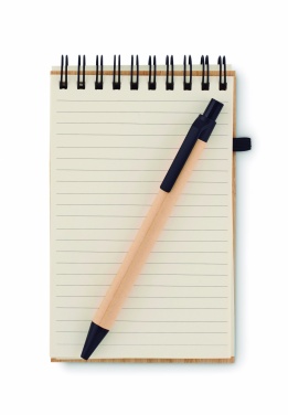Logotrade promotional merchandise photo of: A6 bamboo notepad with pen SONORABAM