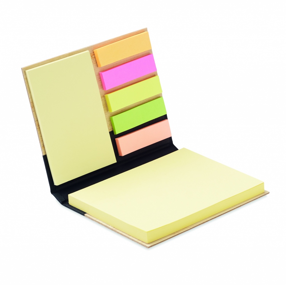 Logo trade promotional merchandise image of: Bamboo sticky note memo pad