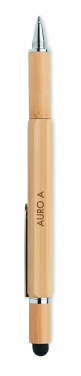 Logotrade promotional gift image of: Spirit level pen in bamboo