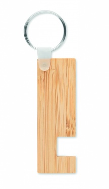 Logo trade advertising product photo of: Bamboo stand and key ring Savonlinna