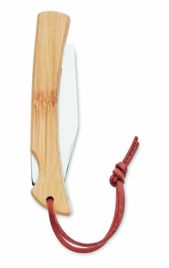 Logo trade promotional merchandise photo of: Foldable knife in bamboo