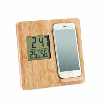 Logotrade promotional merchandise picture of: Bamboo weather station 10W