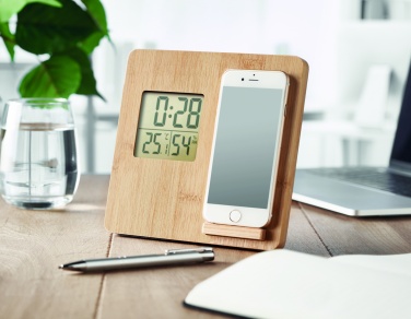 Logo trade promotional giveaways image of: Bamboo weather station 10W