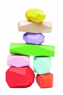 Logo trade corporate gifts picture of: 8 stacking wood rocks in pouch