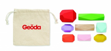 Logotrade promotional item picture of: 8 stacking wood rocks in pouch