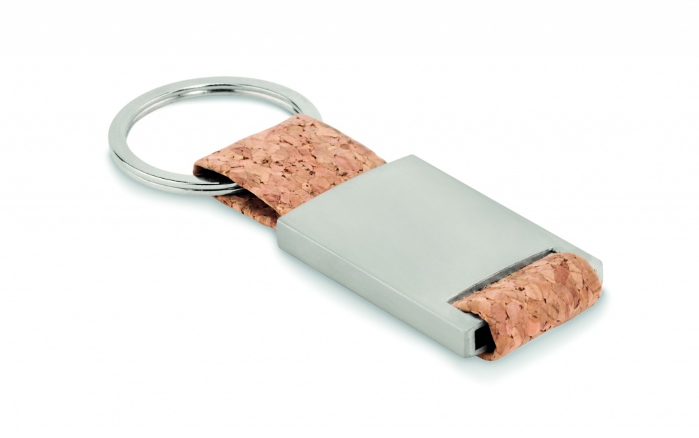 Logo trade promotional giveaways image of: Key ring with cork webbing Kerava