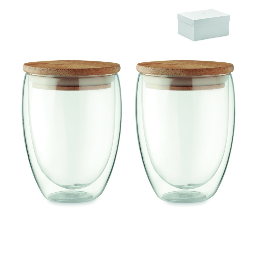 Logo trade corporate gifts image of: Set of 2 glasses 350 ml in box