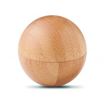 Logotrade corporate gift image of: Lip balm in round bamboo case