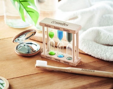 Logotrade promotional products photo of: Set of 3 wooden sand timer