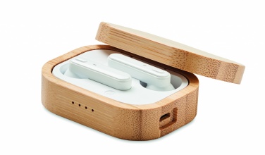 Logotrade corporate gifts photo of: TWS earbuds in bamboo case