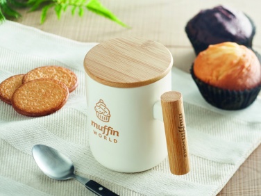 Logo trade advertising product photo of: Porcelain mug with lid 380 ml