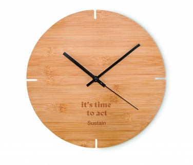 Logotrade promotional items photo of: Round shape bamboo wall clock