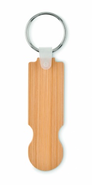 Logotrade promotional items photo of: Bamboo euro token key ring Rauma