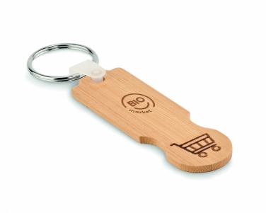 Logotrade business gift image of: Bamboo euro token key ring Rauma