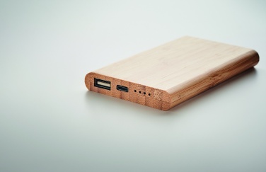 Logo trade promotional gifts picture of: 4000 mAh Bamboo power bank