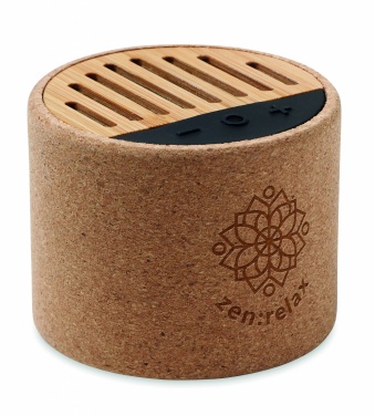 Logo trade promotional product photo of: Round cork wireless speaker