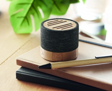 Logo trade corporate gift photo of: Bamboo RPET wireless speaker