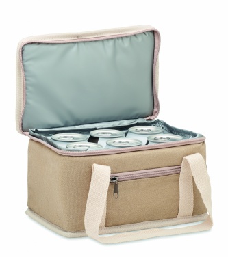 Logo trade business gift photo of: 6 can cool bag canvas 320gr/m²