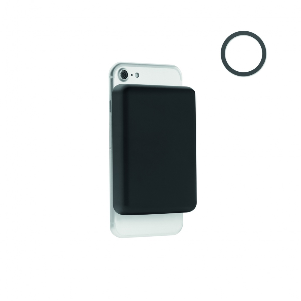 Logo trade promotional gifts image of: Magnetic wireless charger 15W powerbank 5000 mAh
