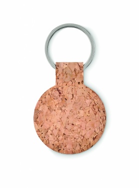 Logo trade promotional giveaways image of: Round cork key ring Mikkeli