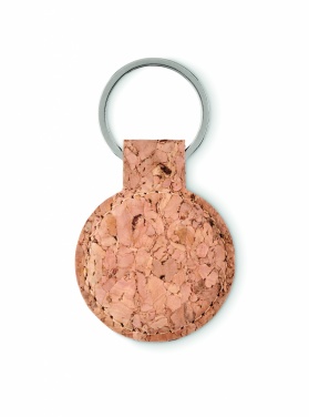 Logo trade promotional gifts image of: Round cork key ring Mikkeli