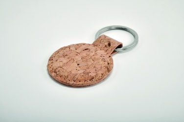 Logo trade promotional merchandise picture of: Round cork key ring Mikkeli