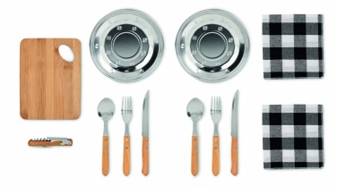 Logo trade corporate gifts image of: Picnic 2 person set in pouch