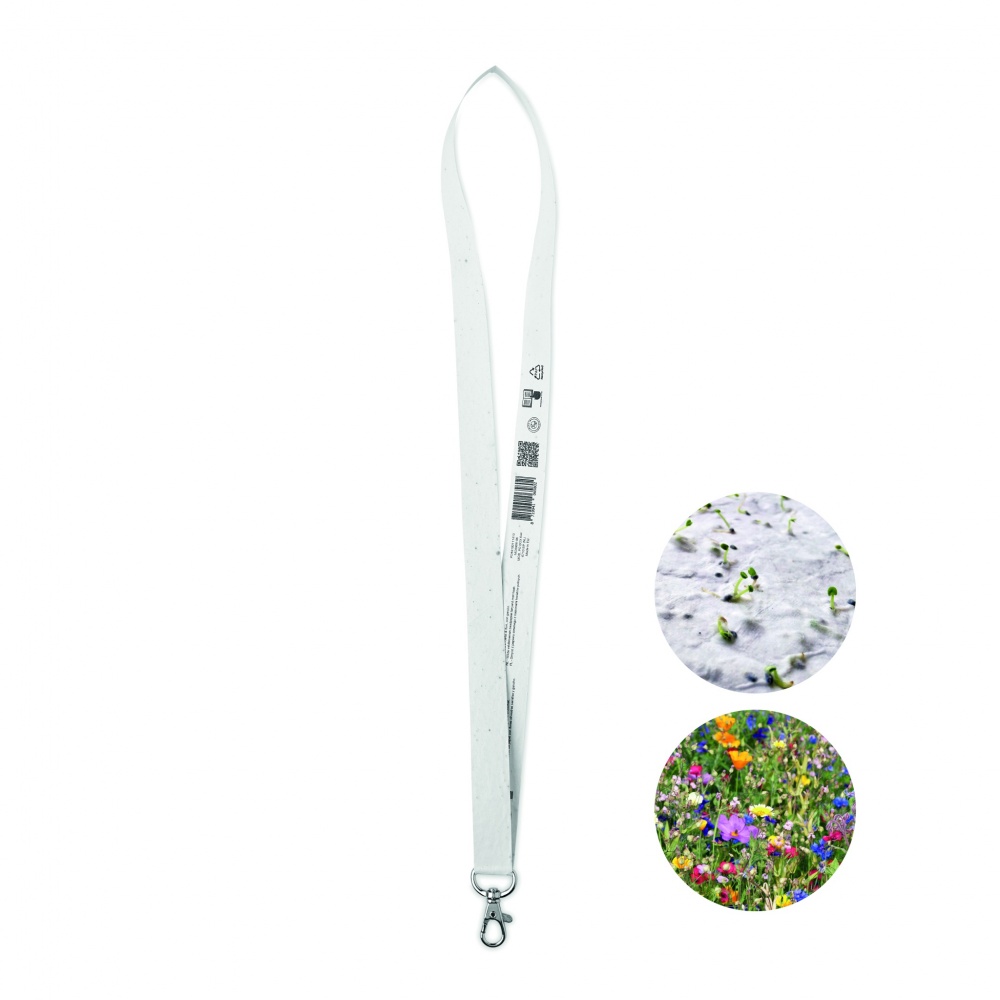 Logotrade promotional product picture of: Seed paper lanyard w/hook